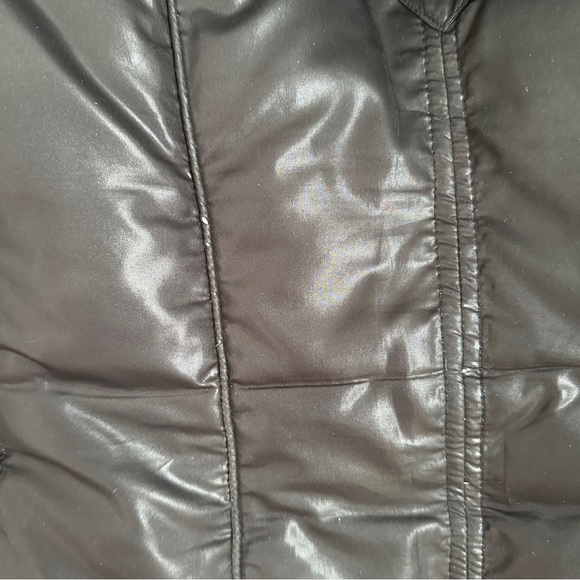 RUDSAK WINTER JACKET COAT Down Insulated Black Leather Trim Raccoon Fur Puffer S - Picture 9 of 12